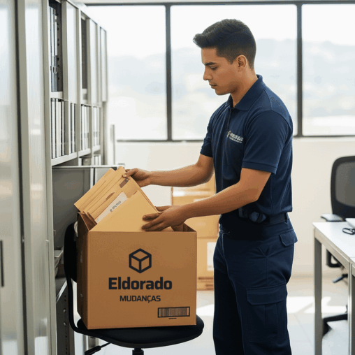 mudança interestadual com etiquetas de edentificação